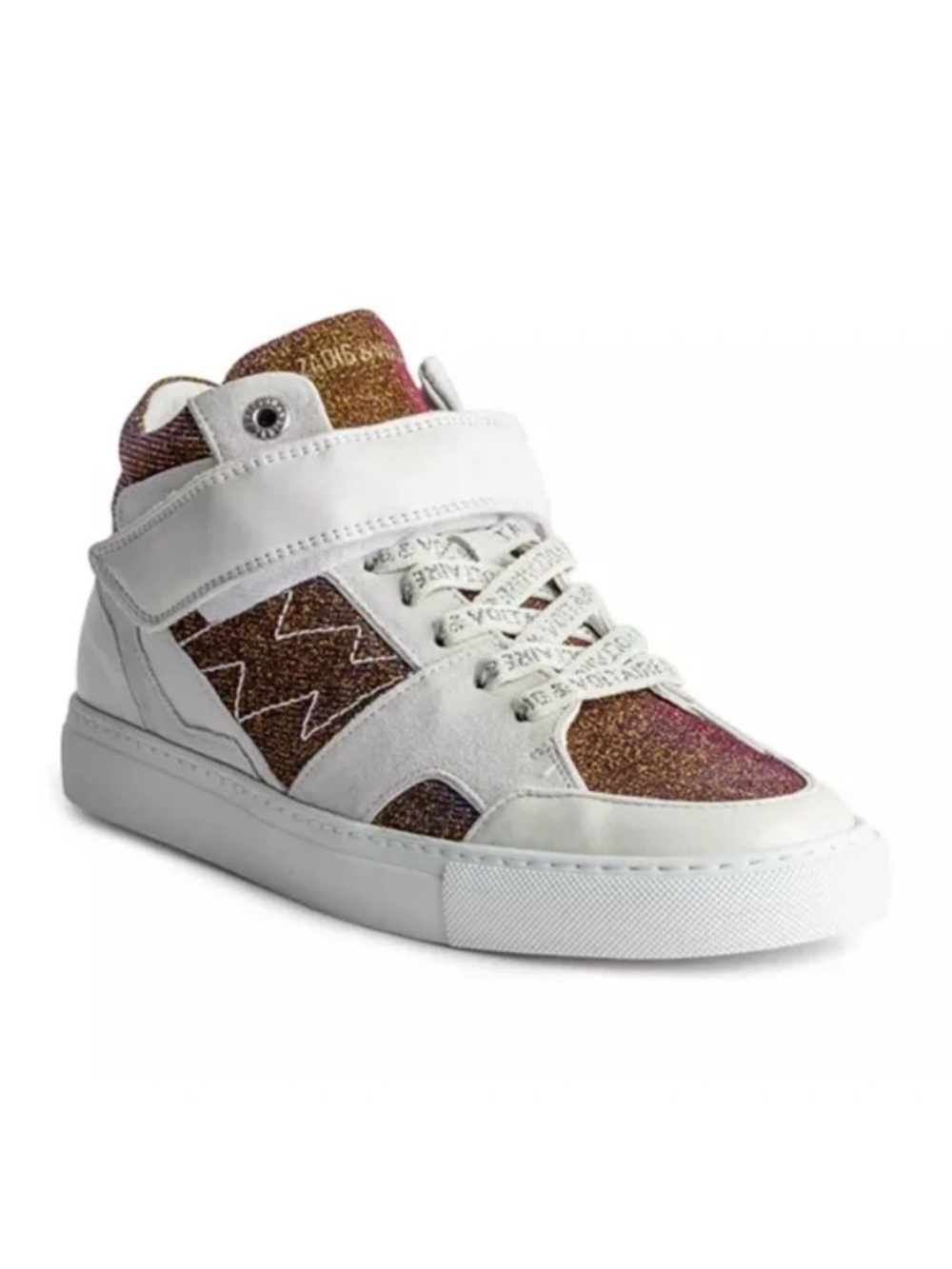 NIB Zadig & Voltaire ✨Mid Flash Sparkle Gold Size 38 Multicolor US 7